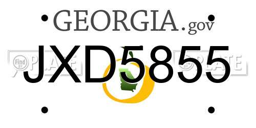 JXD5855 Georgia License Plate