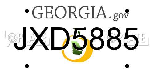 JXD5885 Georgia License Plate