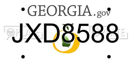 JXD8588 Georgia License Plate