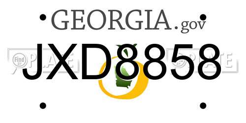 JXD8858 Georgia License Plate