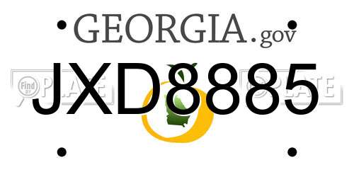 JXD8885 Georgia License Plate