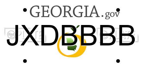 JXDBBBB Georgia License Plate