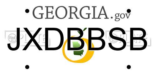 JXDBBSB Georgia License Plate