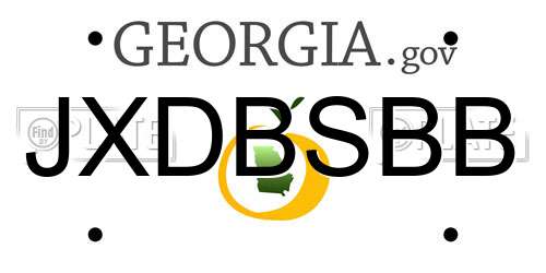JXDBSBB Georgia License Plate