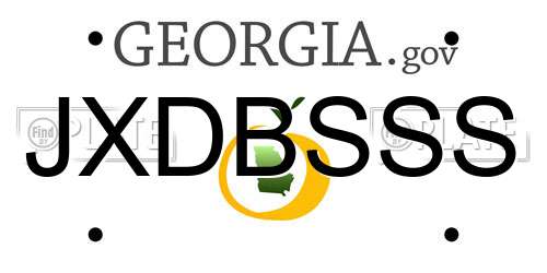 JXDBSSS Georgia License Plate