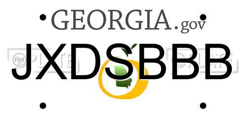 JXDSBBB Georgia License Plate