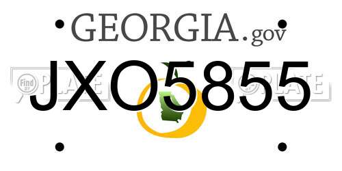 JXO5855 Georgia License Plate