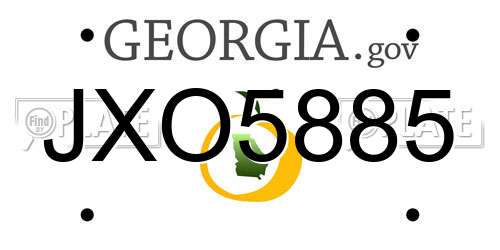 JXO5885 Georgia License Plate