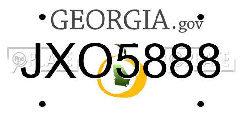 JXO5888 Georgia License Plate