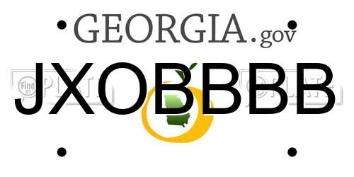 JXOBBBB Georgia License Plate