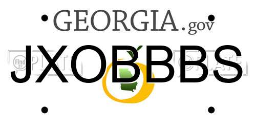 JXOBBBS Georgia License Plate