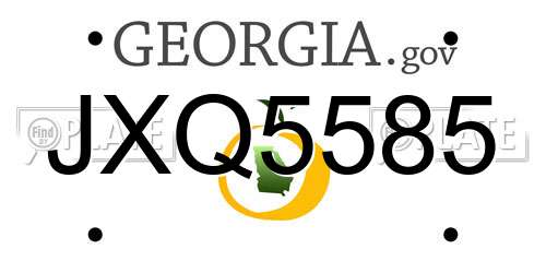 JXQ5585 Georgia License Plate