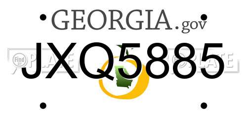 JXQ5885 Georgia License Plate