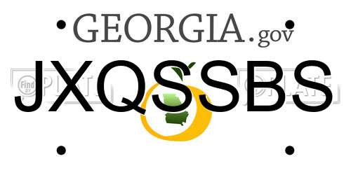 JXQSSBS Georgia License Plate