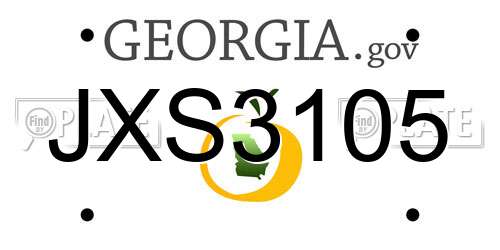 JXS3105 Georgia License Plate