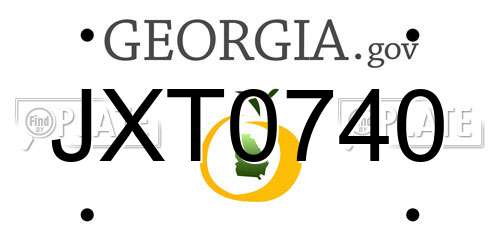 JXT0740 Georgia License Plate