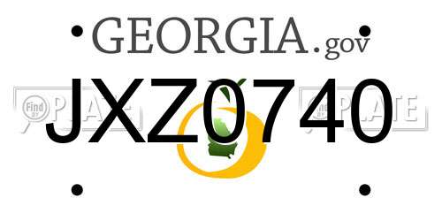 JXZ0740 Georgia License Plate