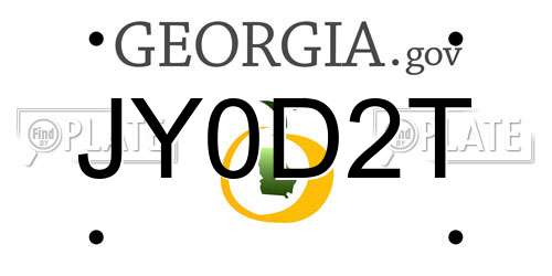 JY0D2T Georgia License Plate