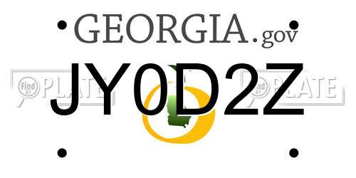 JY0D2Z Georgia License Plate