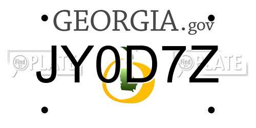 JY0D7Z Georgia License Plate