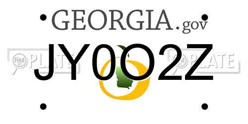 JY0O2Z Georgia License Plate