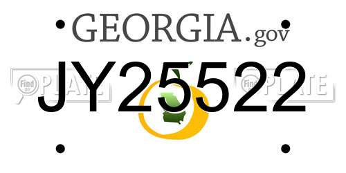 JY25522 Georgia License Plate
