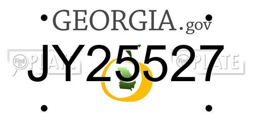 JY25527 Georgia License Plate