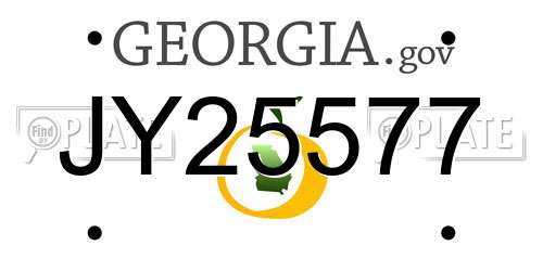 JY25577 Georgia License Plate