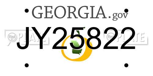 JY25822 Georgia License Plate