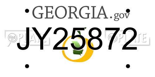 JY25872 Georgia License Plate