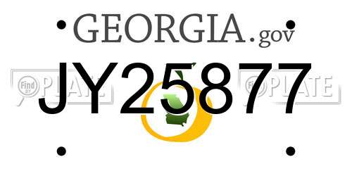 JY25877 Georgia License Plate