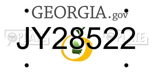JY28522 Georgia License Plate