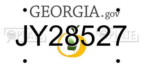 JY28527 Georgia License Plate