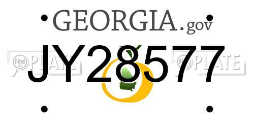JY28577 Georgia License Plate