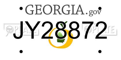 JY28872 Georgia License Plate