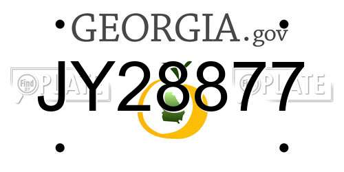 JY28877 Georgia License Plate