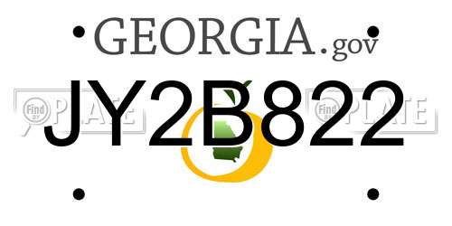 JY2B822 Georgia License Plate