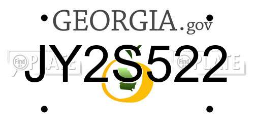 JY2S522 Georgia License Plate