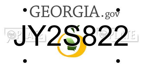 JY2S822 Georgia License Plate