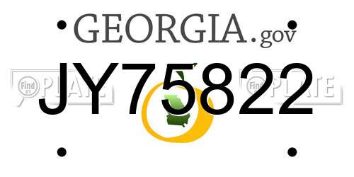 JY75822 Georgia License Plate