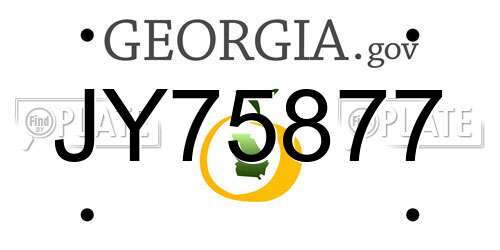 JY75877 Georgia License Plate