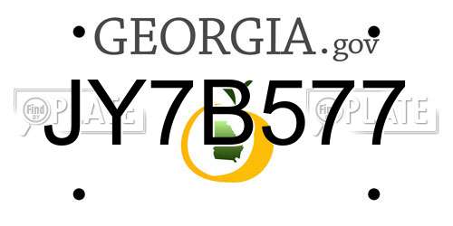 JY7B577 Georgia License Plate