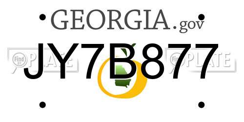 JY7B877 Georgia License Plate