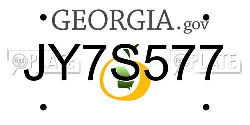 JY7S577 Georgia License Plate