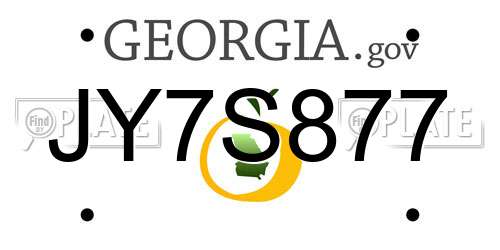 JY7S877 Georgia License Plate
