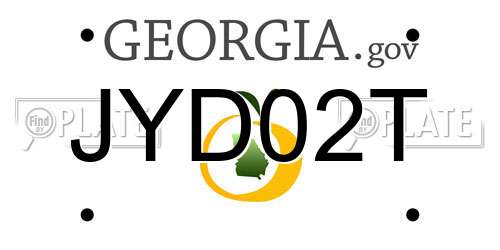 JYD02T Georgia License Plate