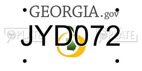 JYD072 Georgia License Plate