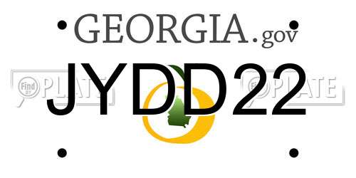 JYDD22 Georgia License Plate