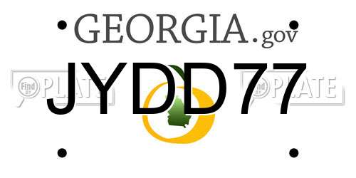 JYDD77 Georgia License Plate