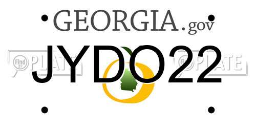 JYDO22 Georgia License Plate